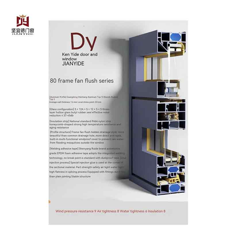 Soundproof Thermal Break Tinted Double Glazed Modern Horizontal Hurricane Impact Aluminum Alloy Swing Casement Window Commercial