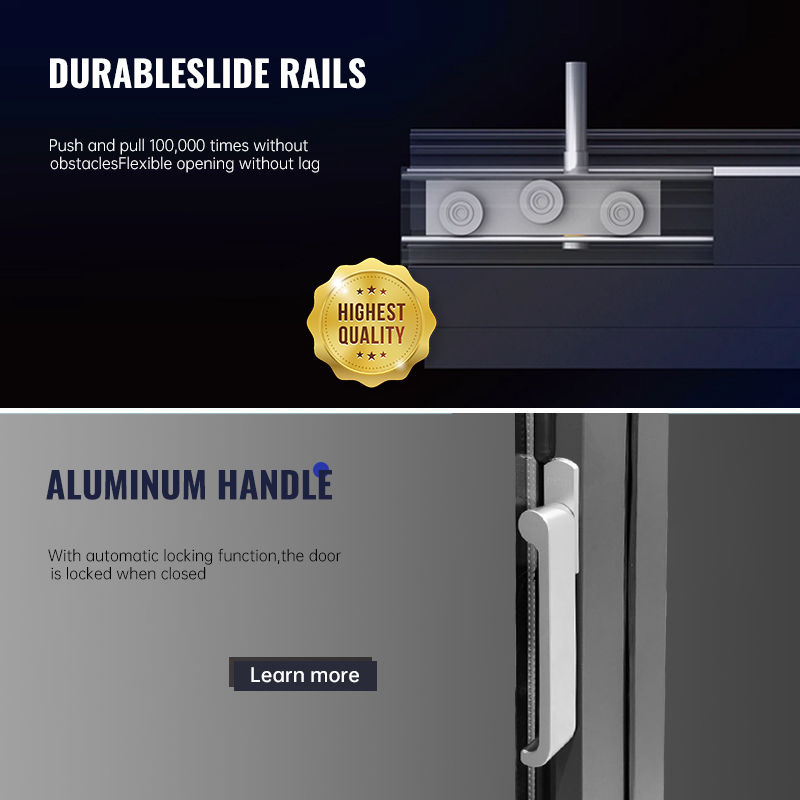 Eehe Aluminum Folding Window Powder Coated Double Tempered Glass Uv Resistant Windproof Energy Saving Residential Windows