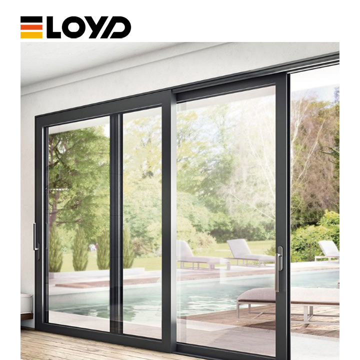 Hot Sell Eloyd Custom Hurricane Impact Double-Layered Tempered Glass Thermal Break Aluminum Lift Sliding Doors