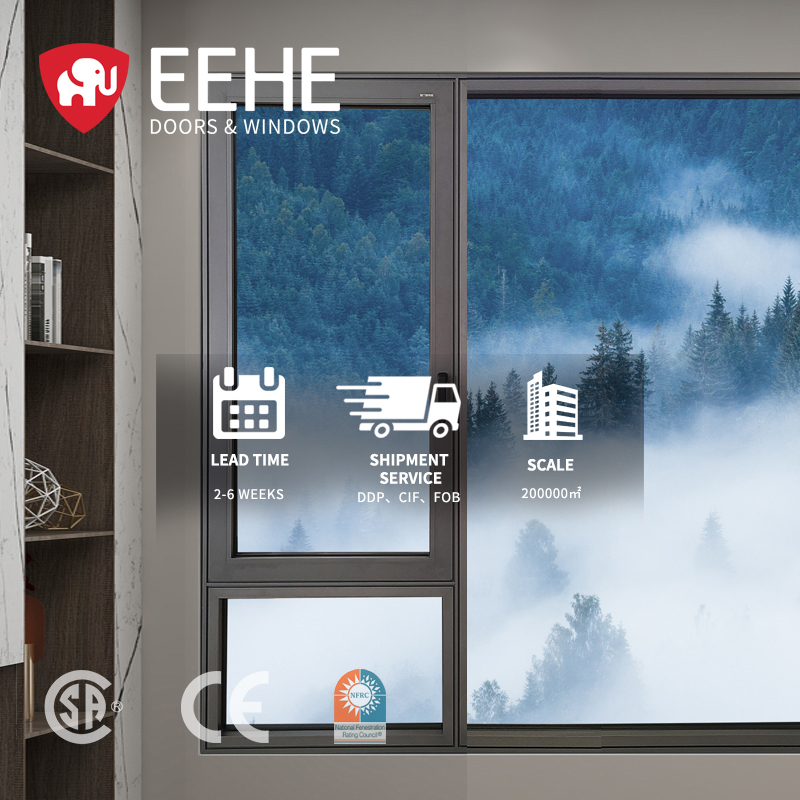 EEHE Aluminium Arch Windows Casement Style NFRC Certified Soundproof Waterproof Aluminum Design Casement Window