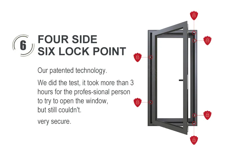 European Style Casement Windows Soundproof Design Double Glazed Insulated Aluminium Casement Windows