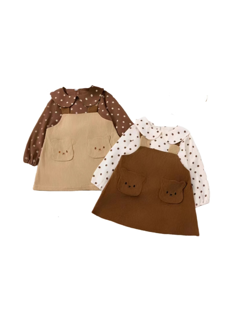 Stylish Polka DOT Girls' Jumpsuit with Bear Design