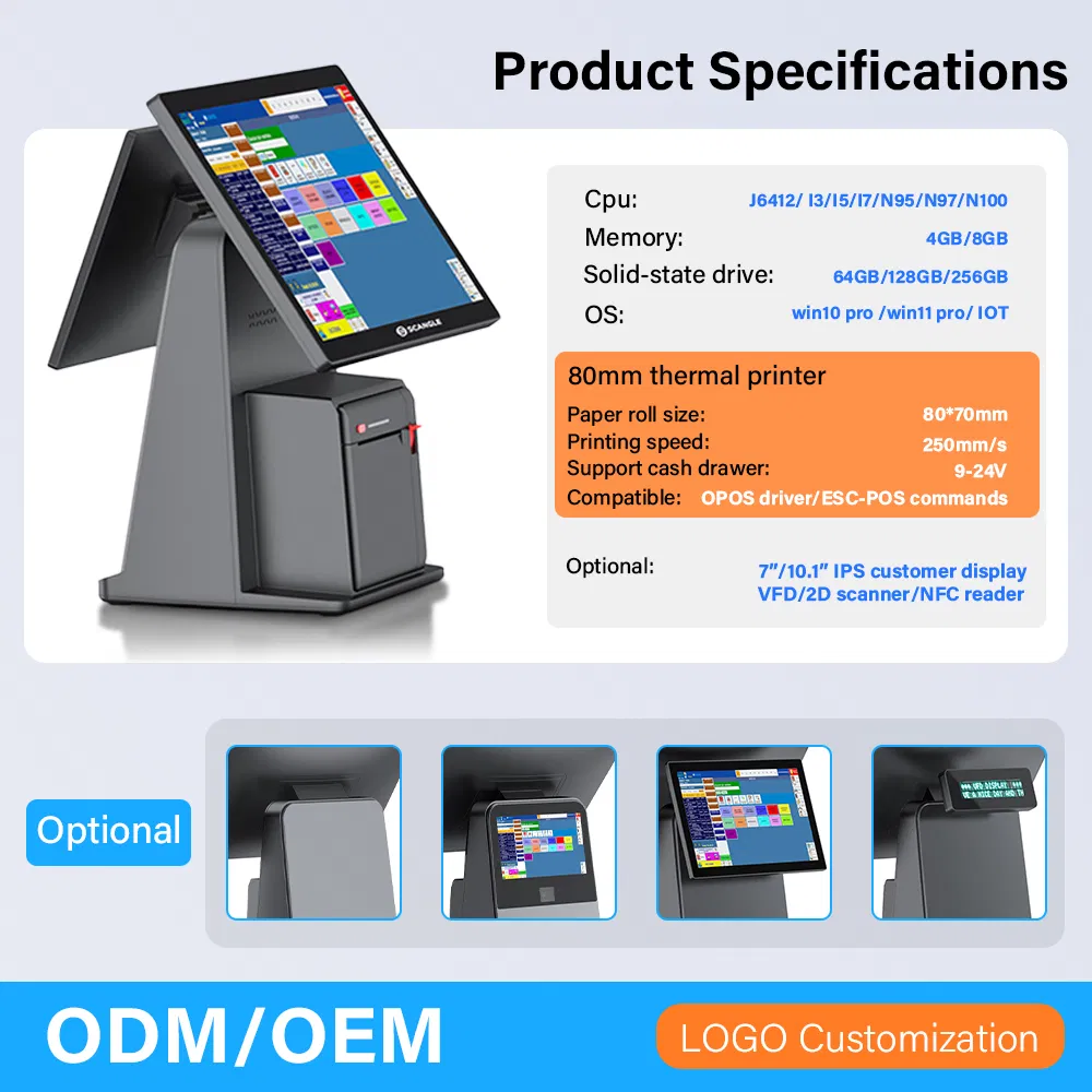 OEM All in One Cash Register POS System with 80mm Printer
