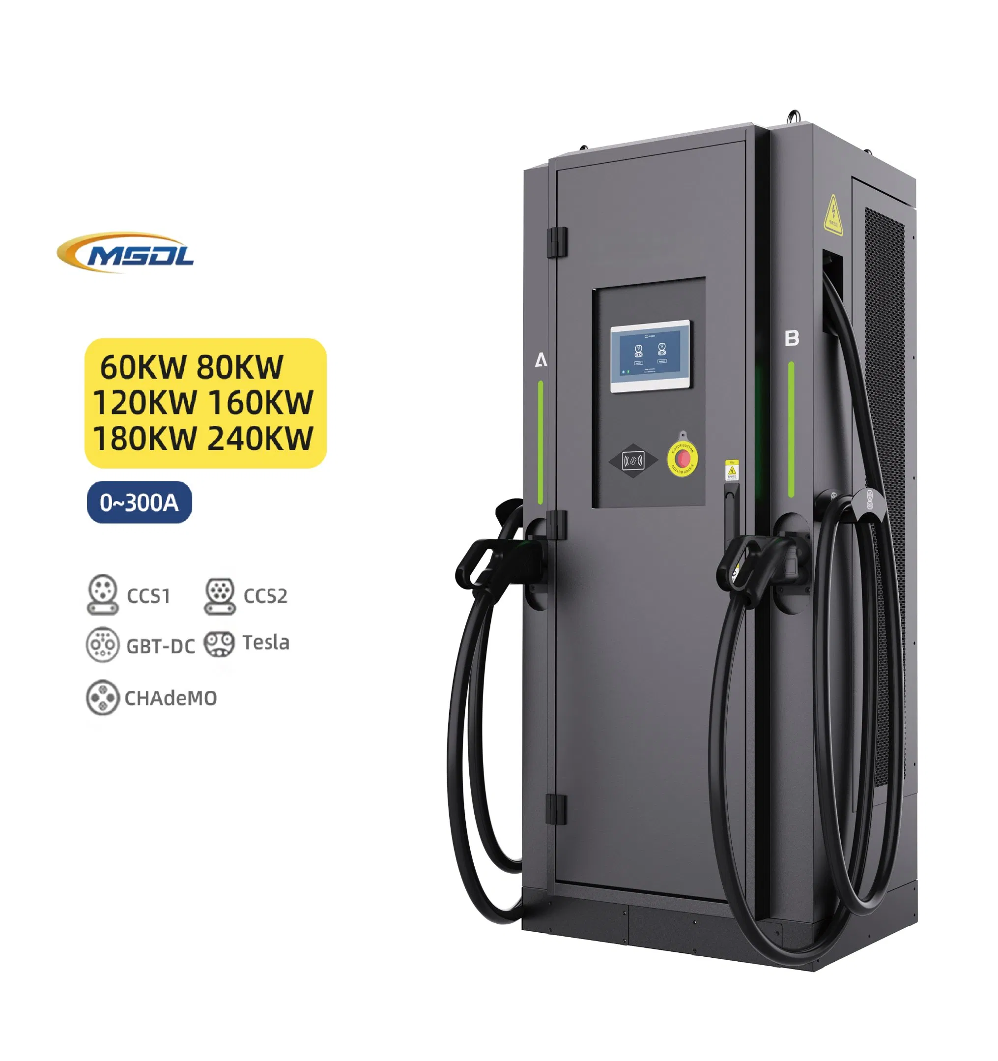 Durable 180kw Superfast EV Charger Built with Air-Cooled Power Electronics and an Emergency Stop Button for Safety