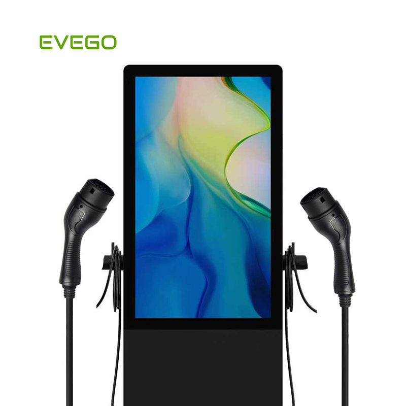 High Power Fast Public Charging Station Advertising Screen 42kw Type 2 EV AC Charger