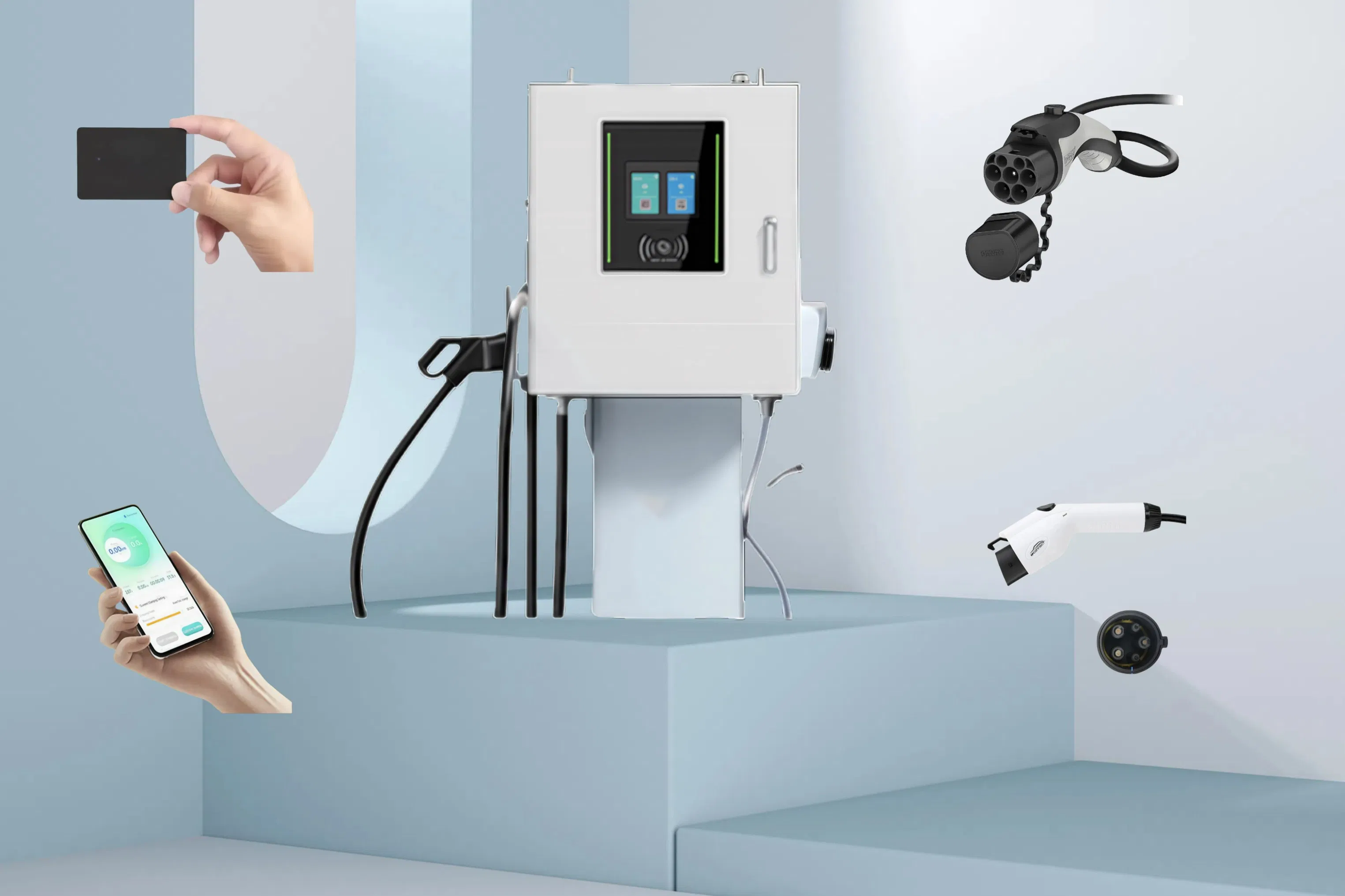 Guhe Customized IP54 Waterproof Energy-Efficient Wall Mounted or Pedestal 30 Kw DC Electric Vehicle Car Charging Solutions Infrastructure Station Charger