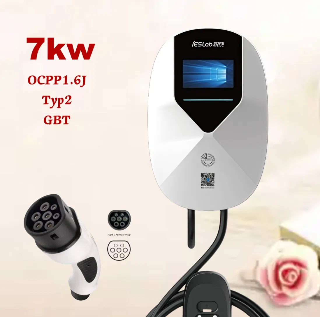 EV Charge Infrastructure Wall Pole Mounted Type 2 Gbt Commercial Home Use 7kw 11kw 22kw Electric Vehicle Car Battery Fast AC EV Charger Charging Station