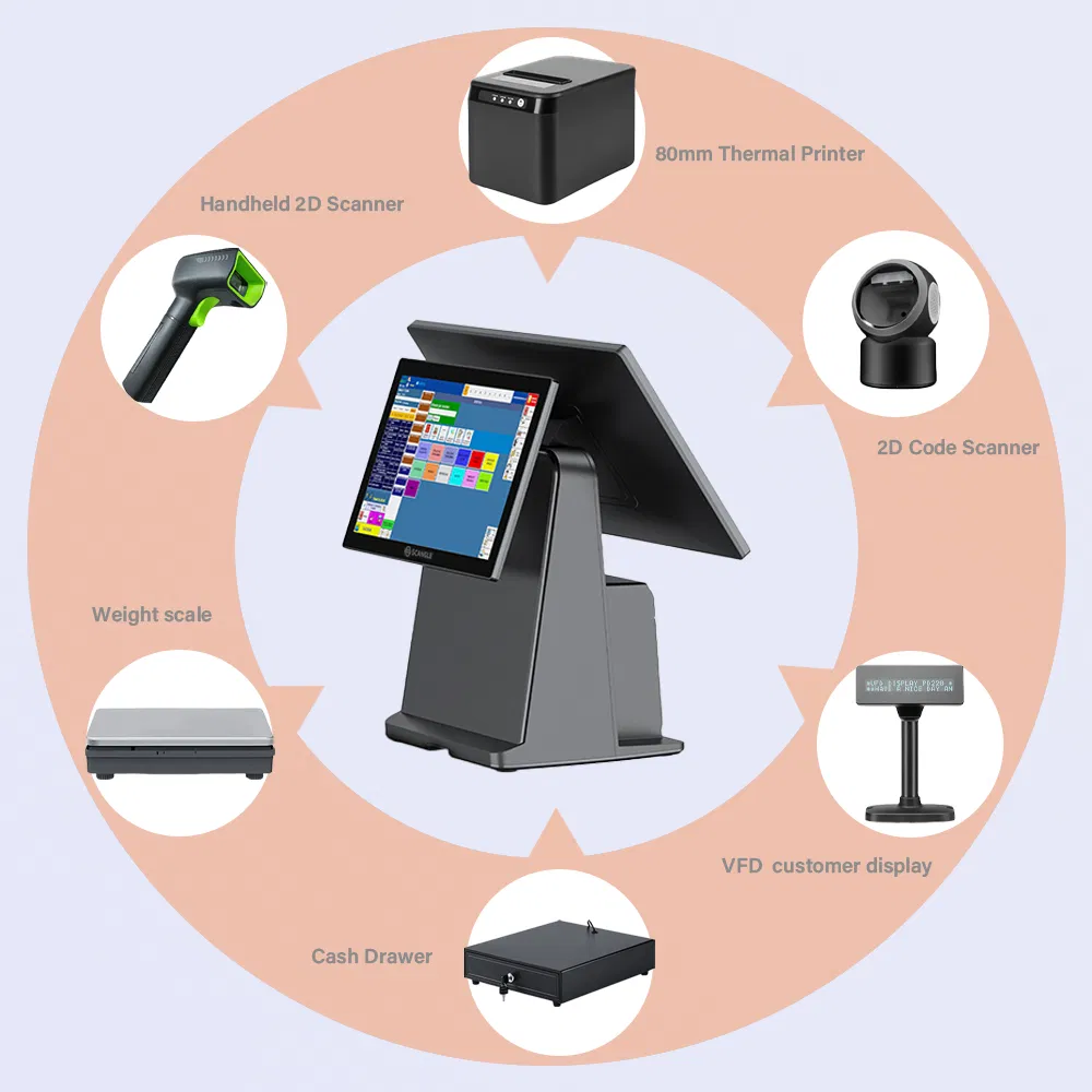 OEM All in One Cash Register POS System with 80mm Printer