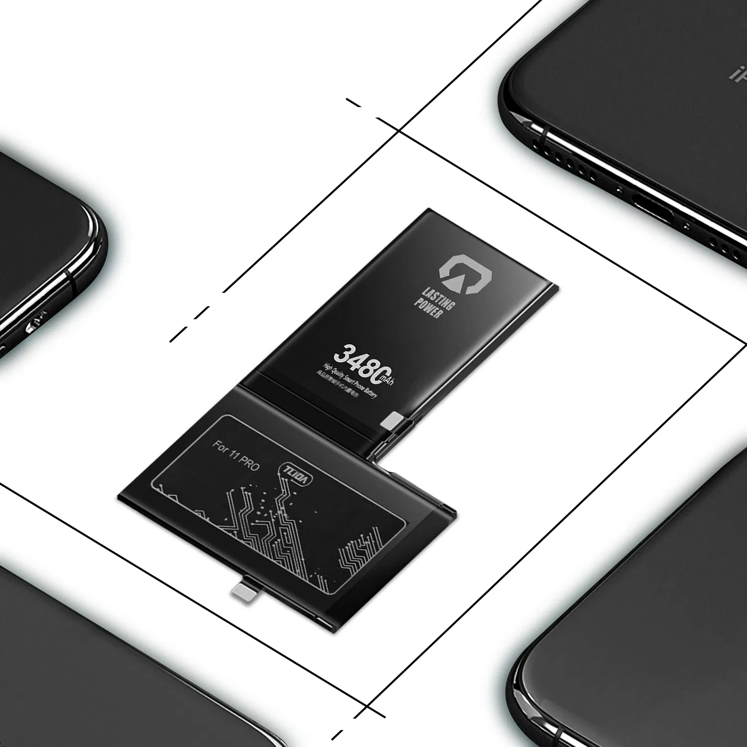 Tlida New Upgrade Battery for iPhone 11 PRO 100% Health Solve Popup Repair Phone