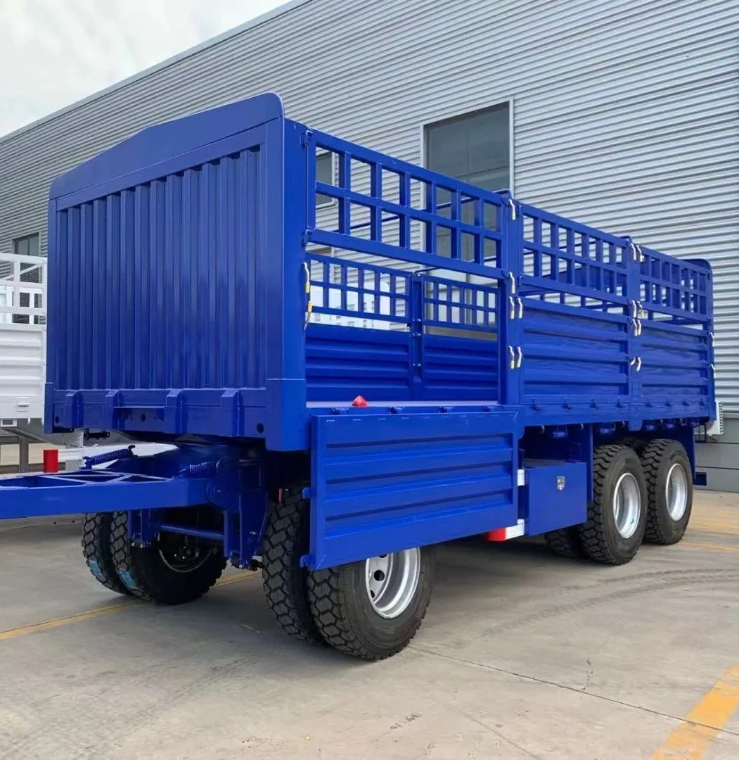 High Quality Full Trailer with Drawbar Side Wall Towing Semi Trailerheavy Type Full Trailer