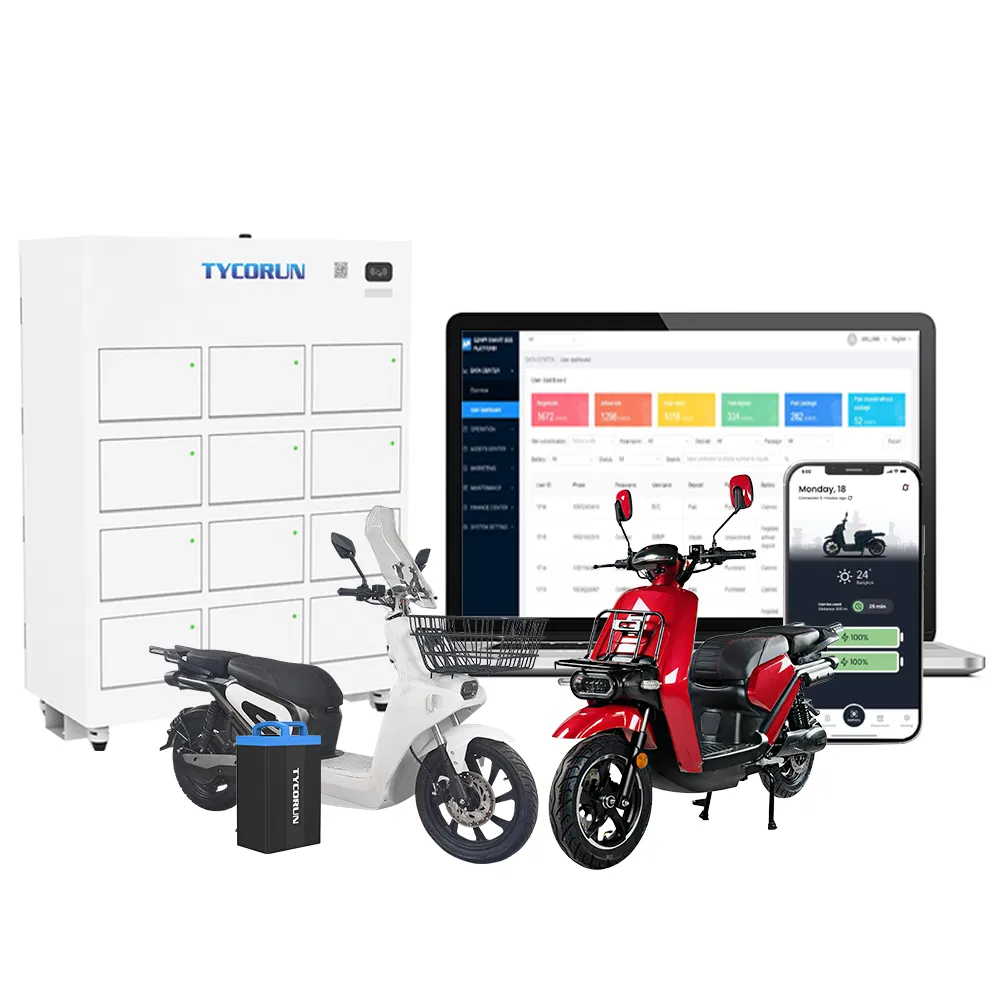 Tycorun New Release Electric Motorcycle Battery Swap Cabinet and Application Software