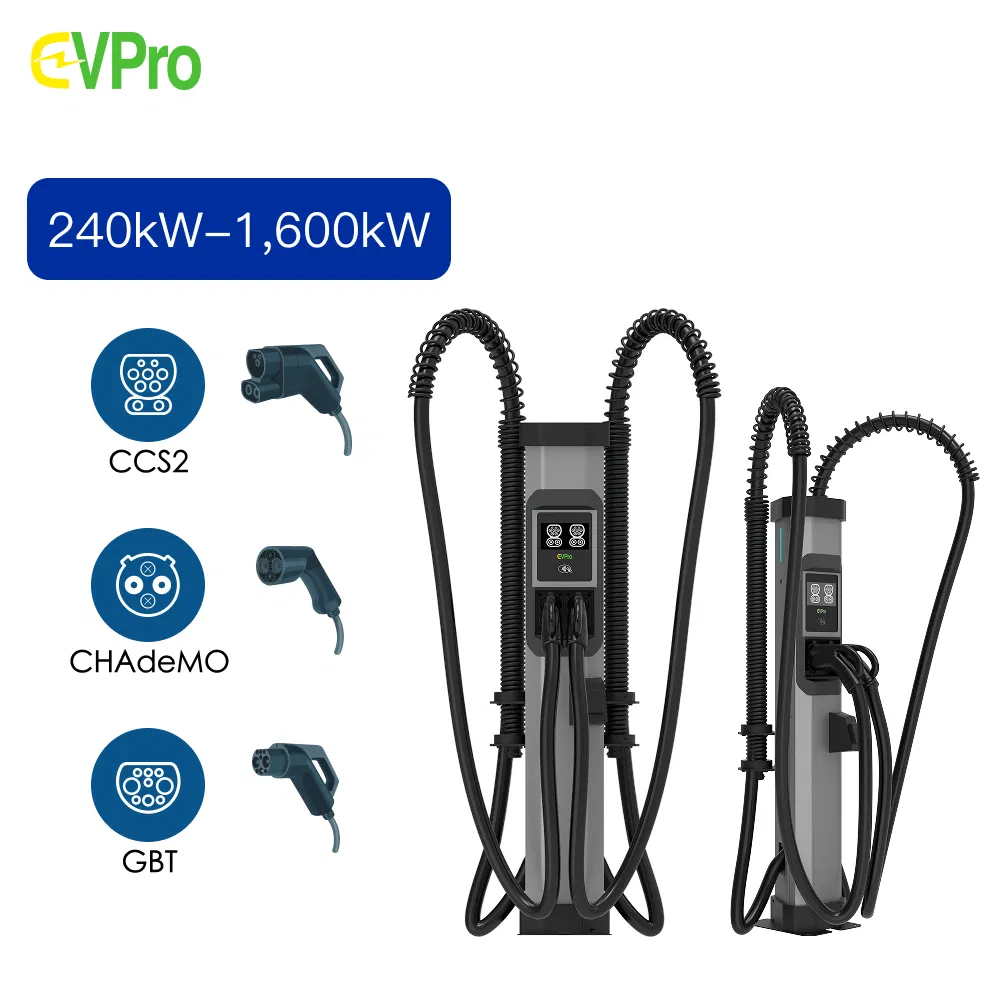 Floor Mounted 240kw-1600kw DC Fast Charger EV Charging Station New Fleets Parking