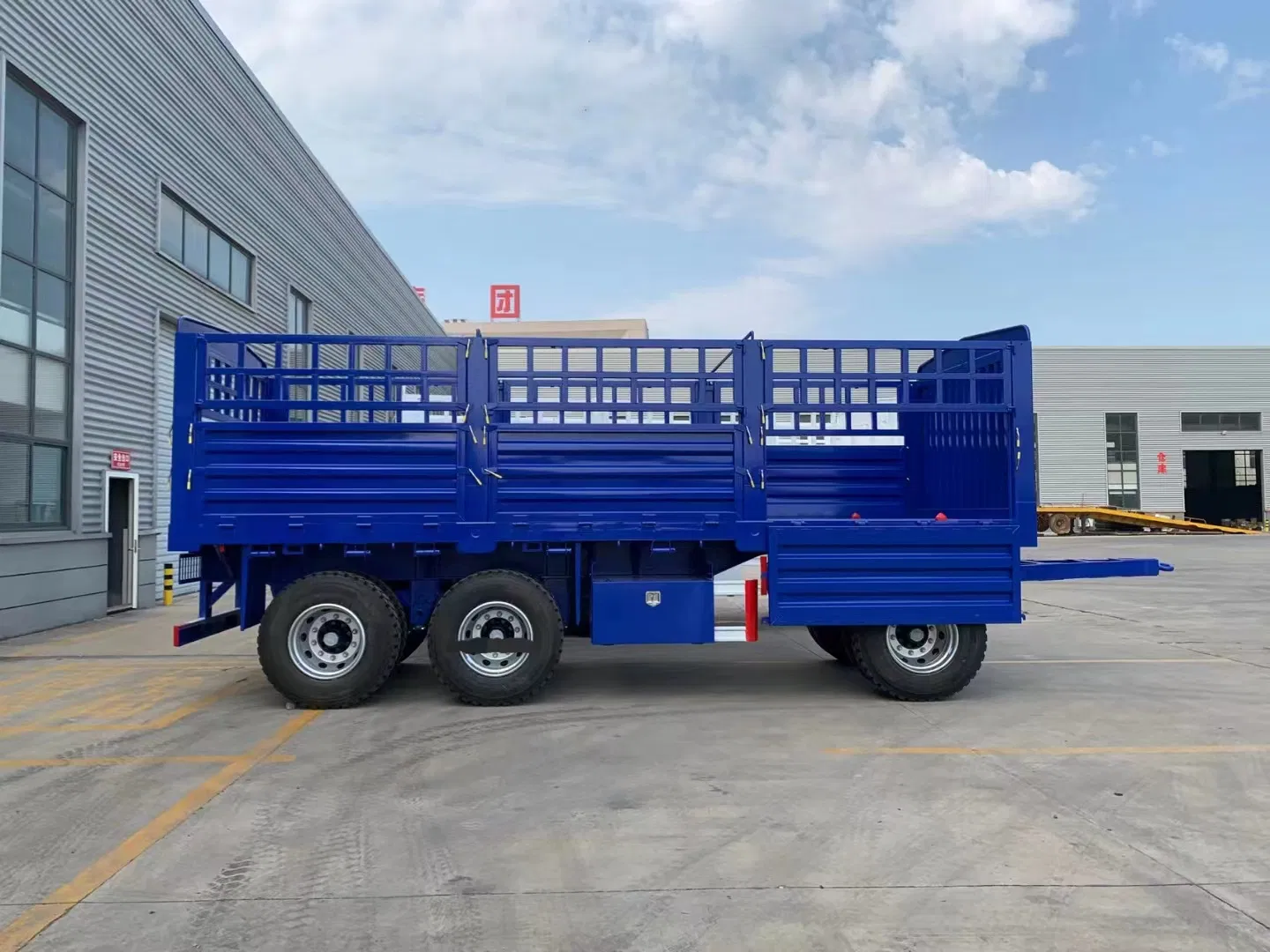 High Quality Full Trailer with Drawbar Side Wall Towing Semi Trailerheavy Type Full Trailer