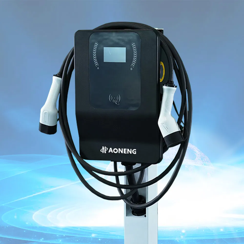 22kw*2 Dual Type2 GB/T Connector Mobile Fast Solar Powered AC Electric Vehicle Car Battery EV Charger Charging Station Pile 7kw for Commercial Home Public Ocpp