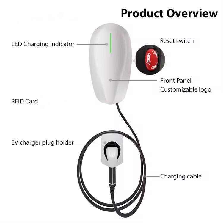 Type 2 Vehicle Car Charging Station Model 3 5m Cable Electric Vehicle Safety Charging Pile 11kw EV Charger