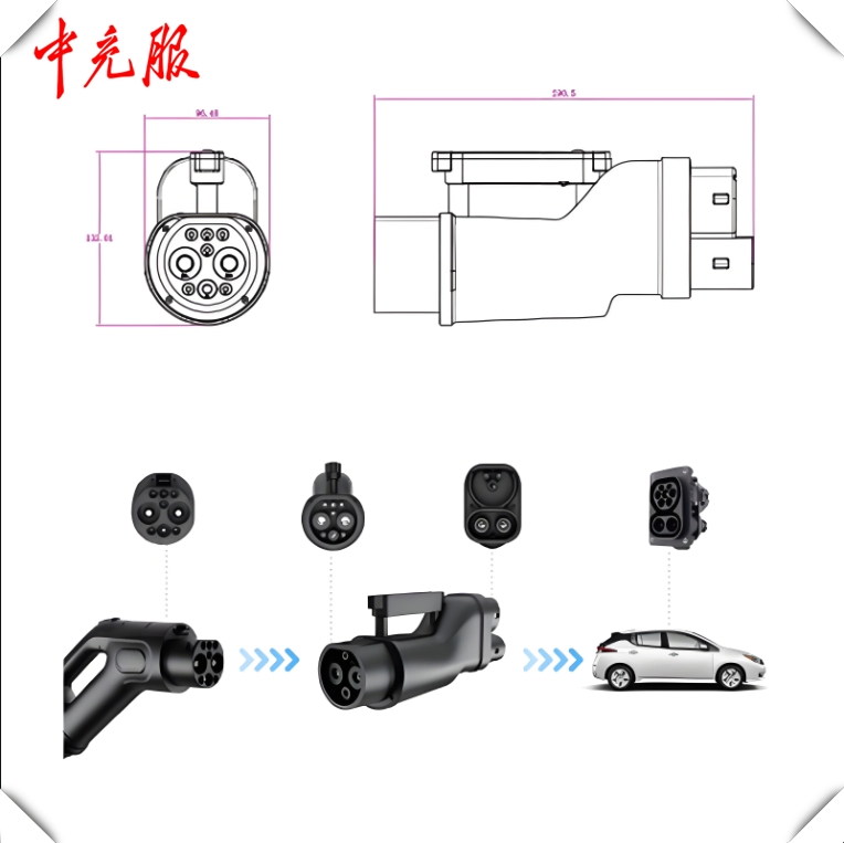 Zhongchongfu Gbt-CCS2 Adapter Quick Charging for Electric Vehicles with Small Size Tough Shell and Easy Setup Providing Reliable Energy for Evs at Home Public