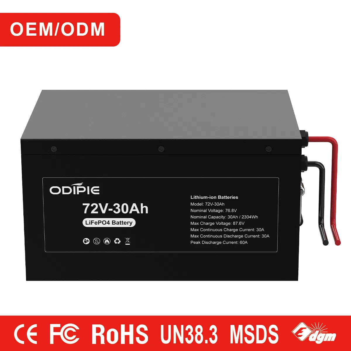 72V 30ah High Capacity Li-ion Battery Pack for E-Motorcycle, Electric Bike &amp; EV Conversion