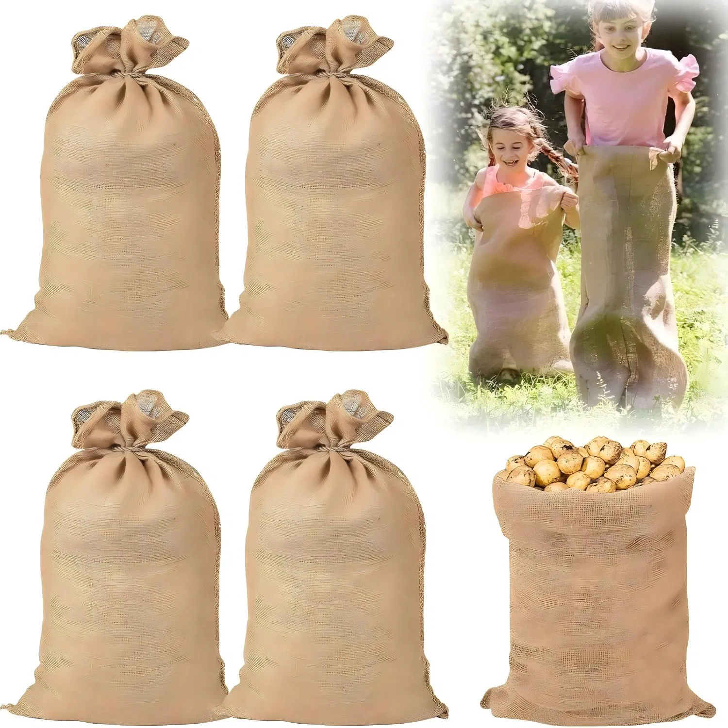 Stylish 23X40 Inch Food Storage Hessian Bags for Sustainability