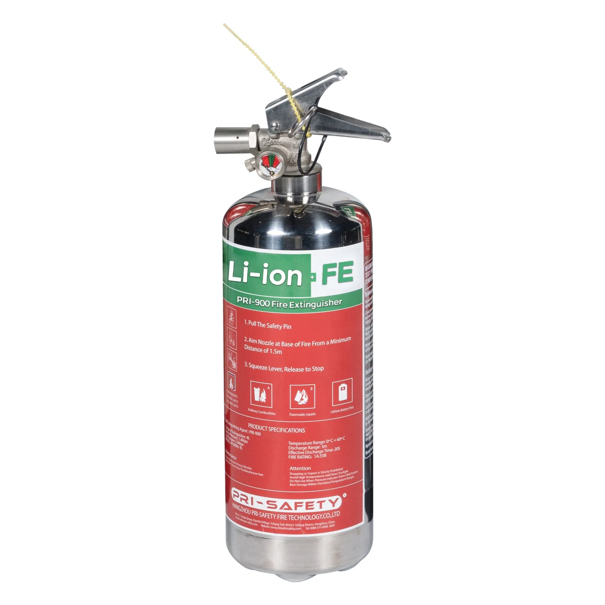 EV Battery Charging Infrastructure Fire Extinguisher Stainless Steel Extinguisher Lithium-Ion Fires