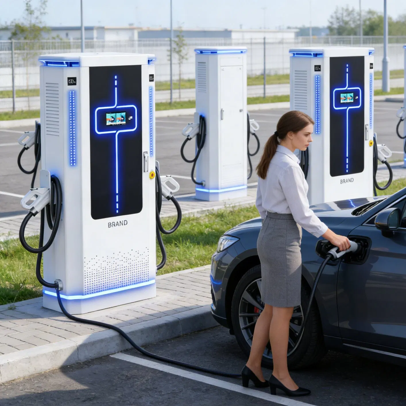 Large-Scaleel Ectric Vehicle Charging Station, with Power Ratings of 60kw 80kw 120kw 160kw 200kw 240kw, Supporting CCS2 EV Charging Station