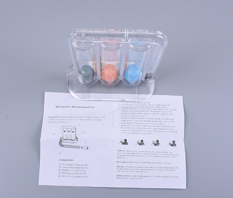 3 Ball Spirometer Incentive Spirometer Medical Breathing Lung Exerciser