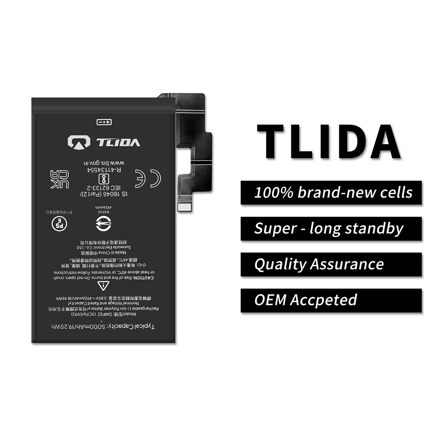 Tlida 100% Zero Cycle Health Cell Phone Battery for Google Pixel7PRO Battery