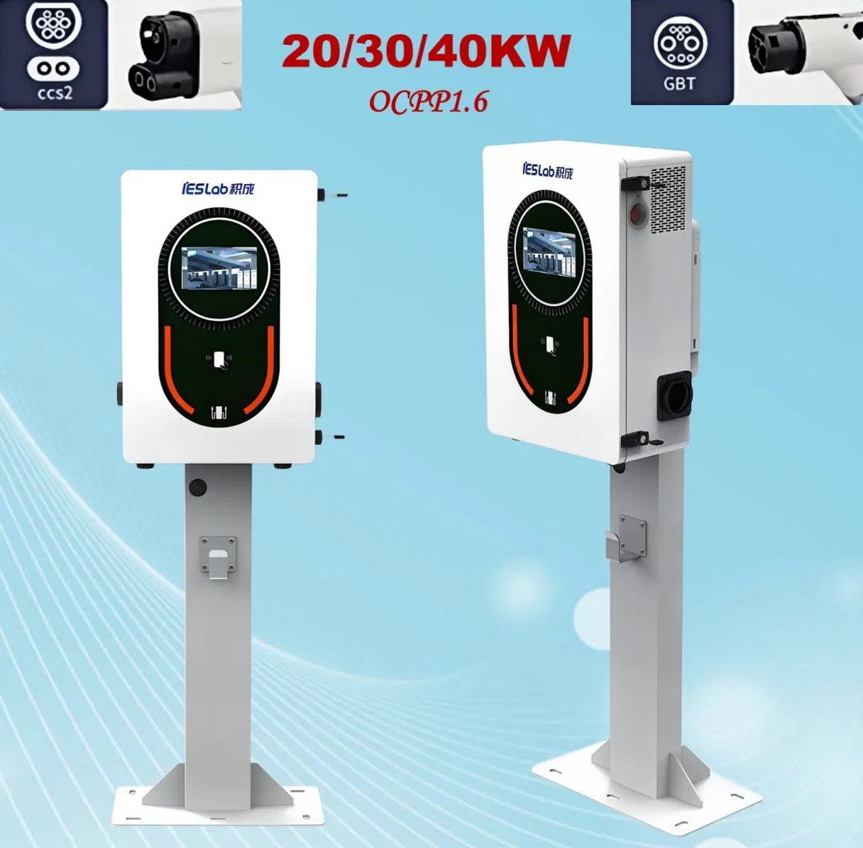 EV Charge Infrastructure Wall Pole Mounted CCS2 Gbt Commercial Home Use 20kw 30kw 40kw Electric Vehicle Car Battery Fast DC EV Charger Charging Station