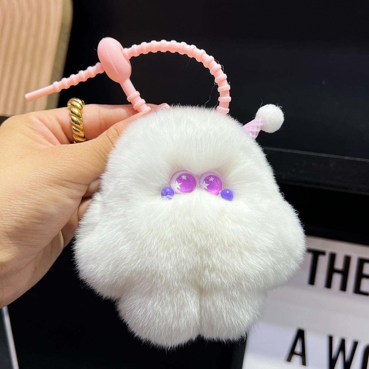 New Arrival Soft Stuffed Plush 3D Keychain Mini Animal Toys Cute Cartoon Fur Little Monster Bag Pedant for Girls