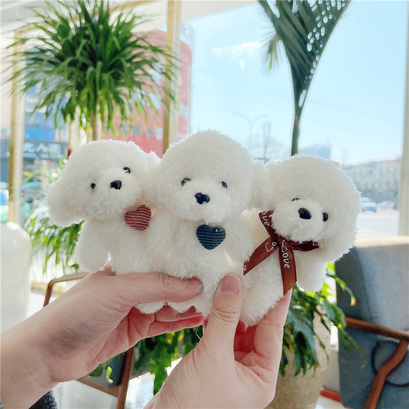 Cute Baby Bear Teddy Plush Doll Keychain Soft Blush Pendant with Bag Accessories