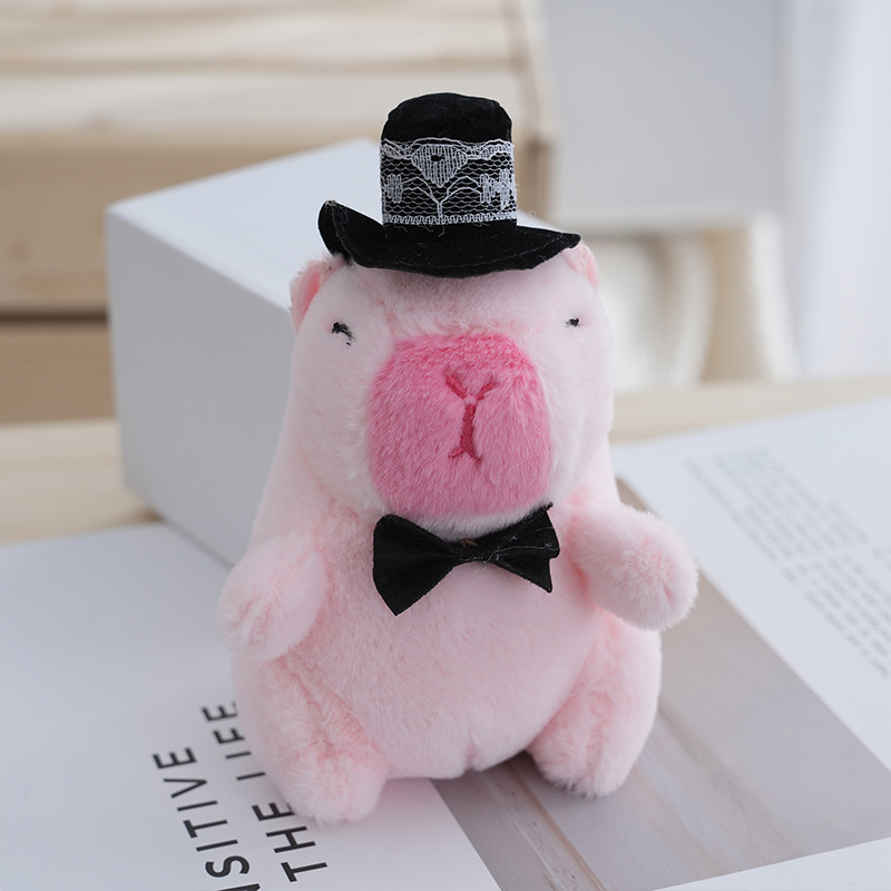 Cute Wedding Dress Capybara Keychain Stuffed Animals Toys