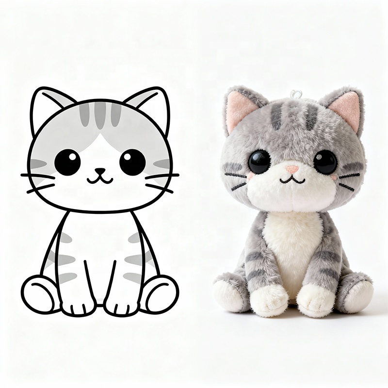 New Design AI Smart Interactive Embroidered Soft PP Cotton Plush Cat Toys with Custom Color ODM for Kids