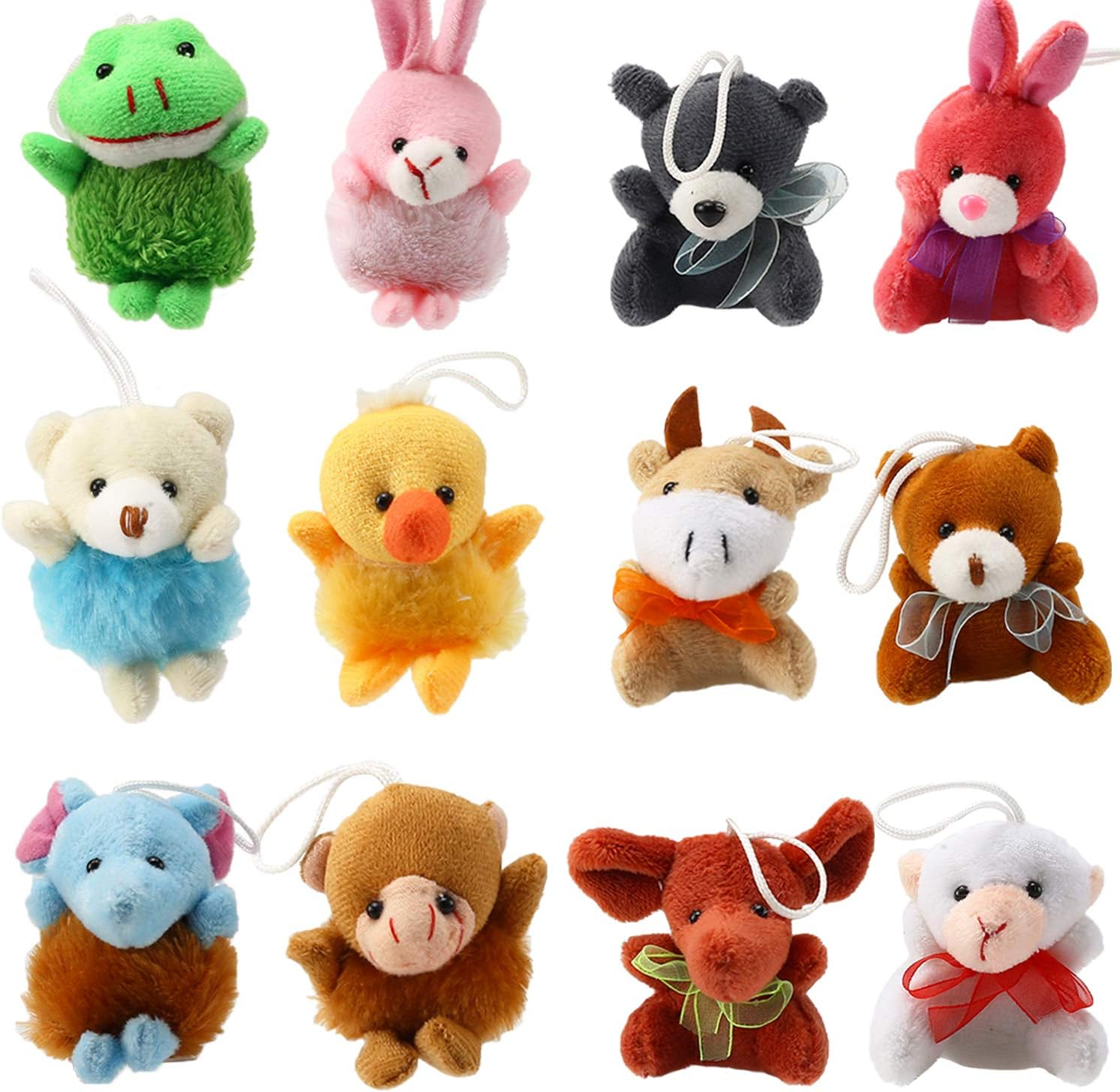 Wholesale Cute Small Animals Plush Keychain Decoration for Themed Parties Mini Plush Animal Toy Set