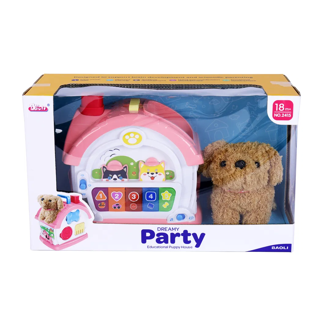 Plush Dog Activity House for Kids Aged 0-7 Years Educational Toys