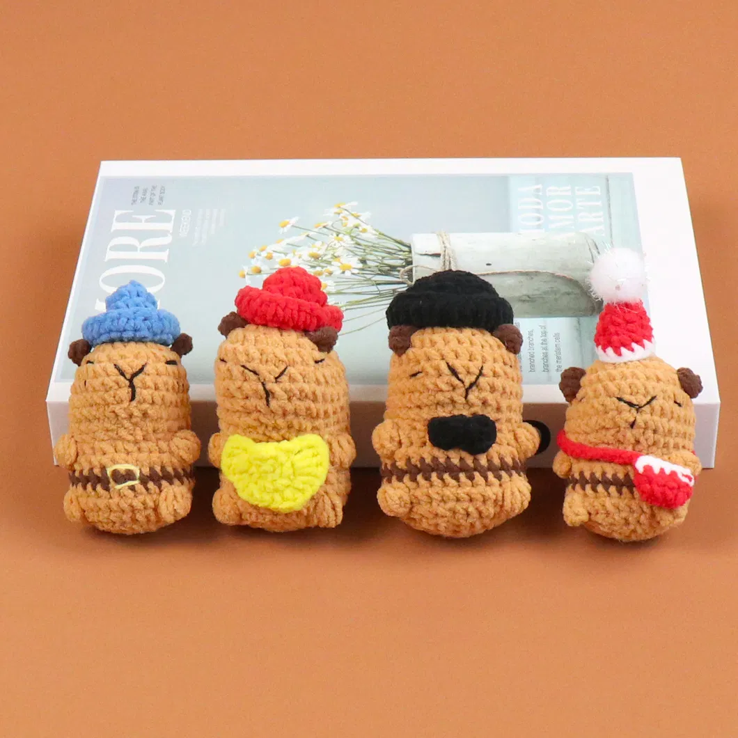 Finished Handmade Crochet Yarn Plush Toy Hooking Pendant - Capybara
