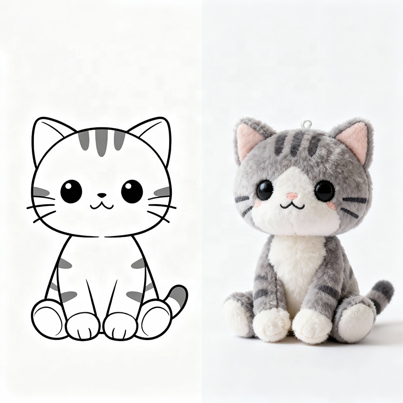 New Design AI Smart Interactive Embroidered Soft PP Cotton Plush Cat Toys with Custom Color ODM for Kids