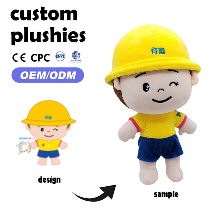 Personalized Soft Anime Plush Dolls Custom Corporate Image Character Stuffed Toys Doll for Brand Gift