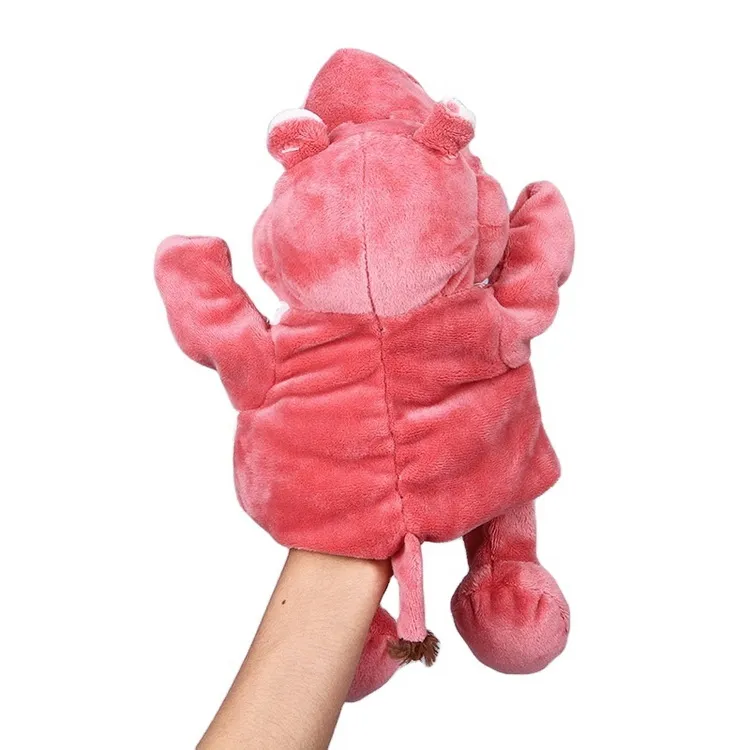 Kids Educational Toy 30cm Pink Hippo Stuffed Plush Cute Animal Hand Puppets