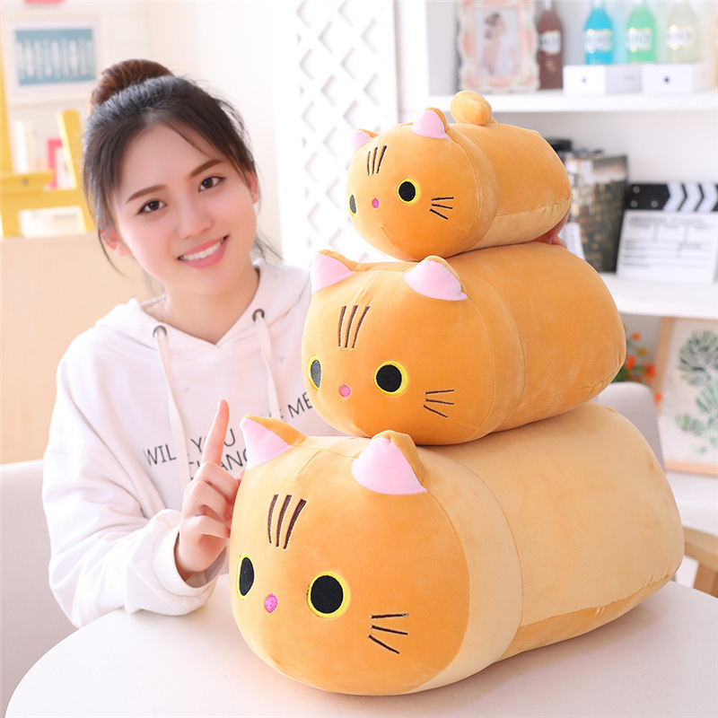 CHIQUE Wholesale in Stock Cartoon Animal Cat Plush Pillow Doll Kawaii Cute Soft Cat Stuffed Plush Toy