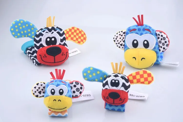 2025 Lion Design Baby Plush Kids Toy Wrist Rattle, Cartoon Toldder Socks Set, Infant Educational Toys