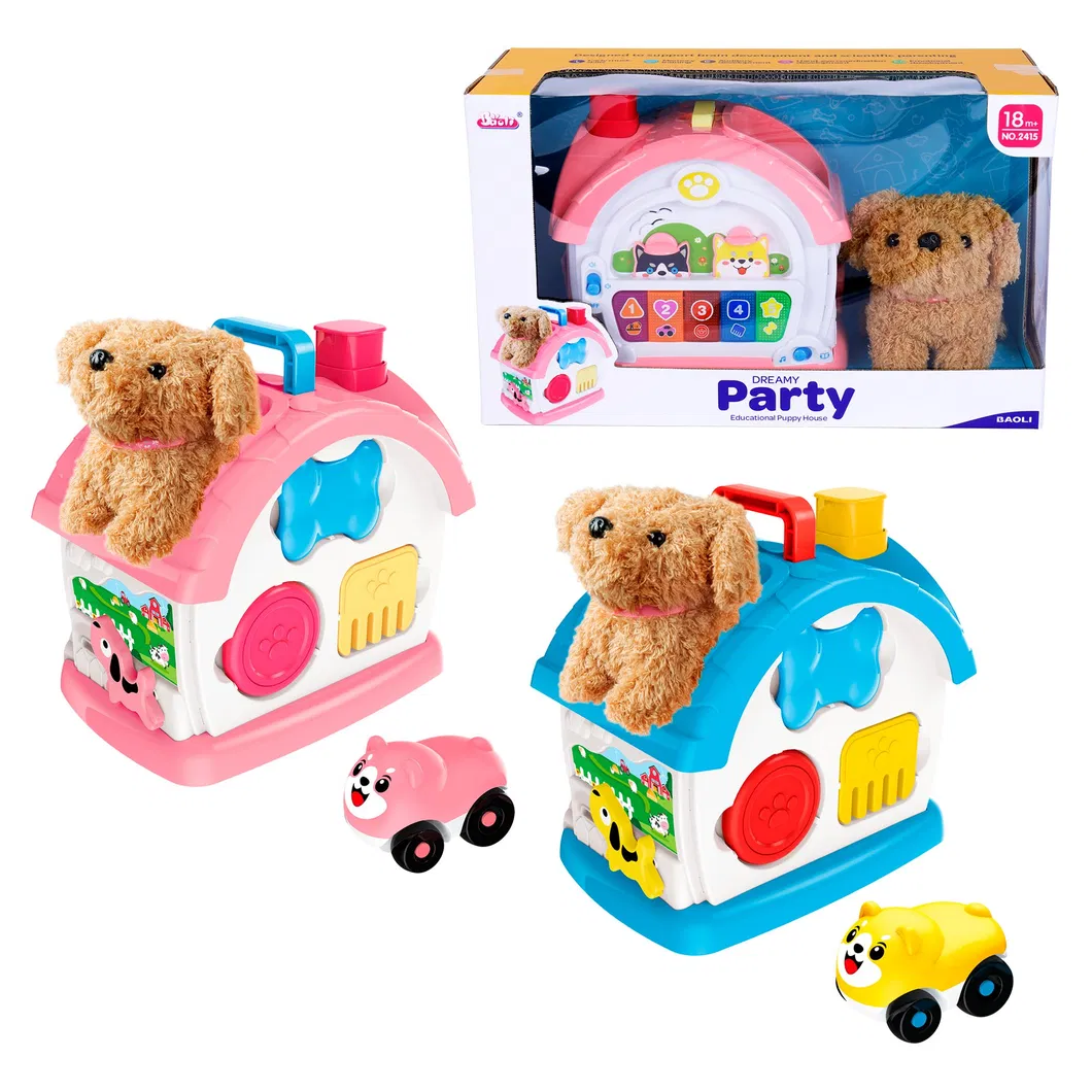 Plush Dog Activity House for Kids Aged 0-7 Years Educational Toys