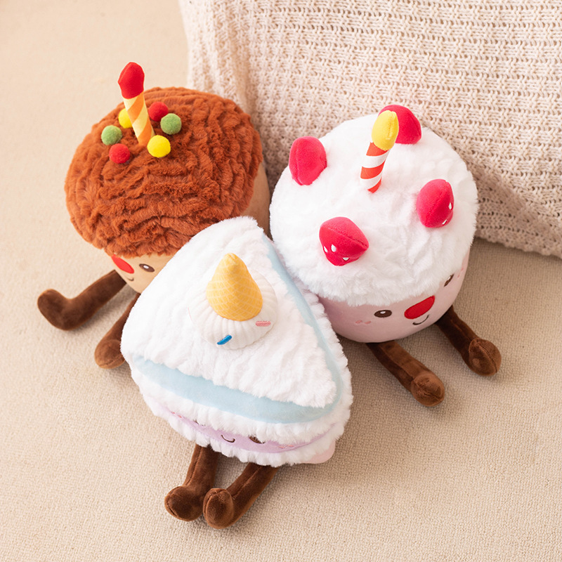 Cute Unicorn Cake Plush Pillow Kawaii Pastel Layered Cake Stuffed Toy Soft Foodie Plush Doll for Kids Adults Gift &amp; Room Decor