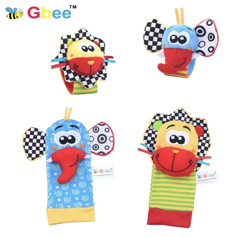 2025 Lion Design Baby Plush Kids Toy Wrist Rattle, Cartoon Toldder Socks Set, Infant Educational Toys