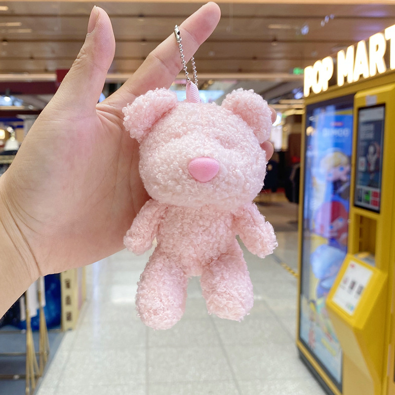 Plush Keychains Toys Wholesale Kawaii Teddy Bear Cute Soft Cartoon Anime Durable 3D Shape Women's Bag Pendant Accessories
