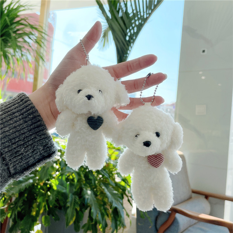 Cute Baby Bear Teddy Plush Doll Keychain Soft Blush Pendant with Bag Accessories