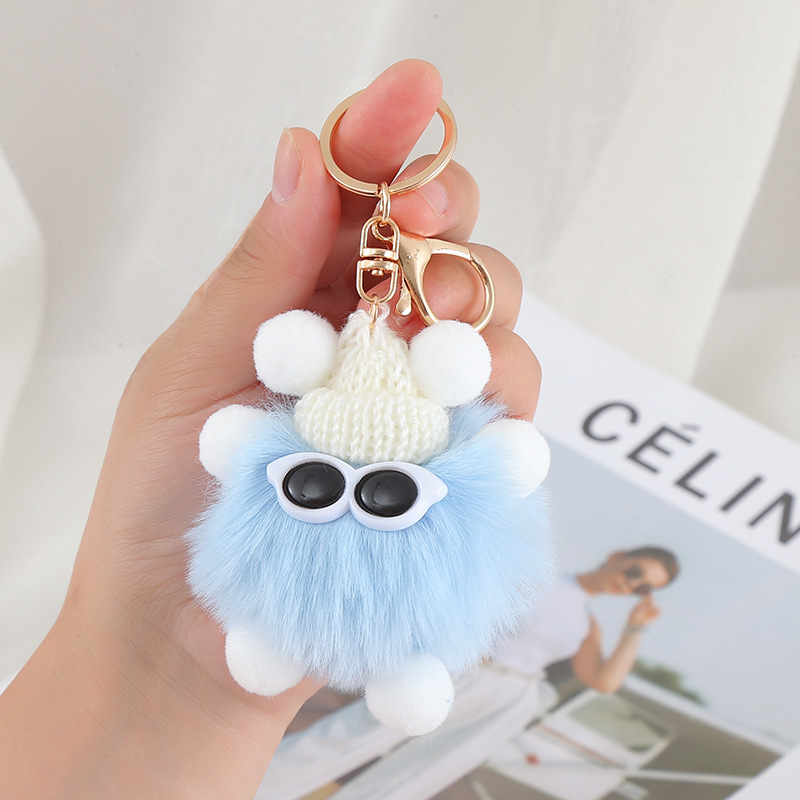 Elf Plush Keychain Toy Soft Rabbit Fur Plush Ball Keychain Plush Doll Car Bag Pendant Cute Anime Plush Pomball Keychain