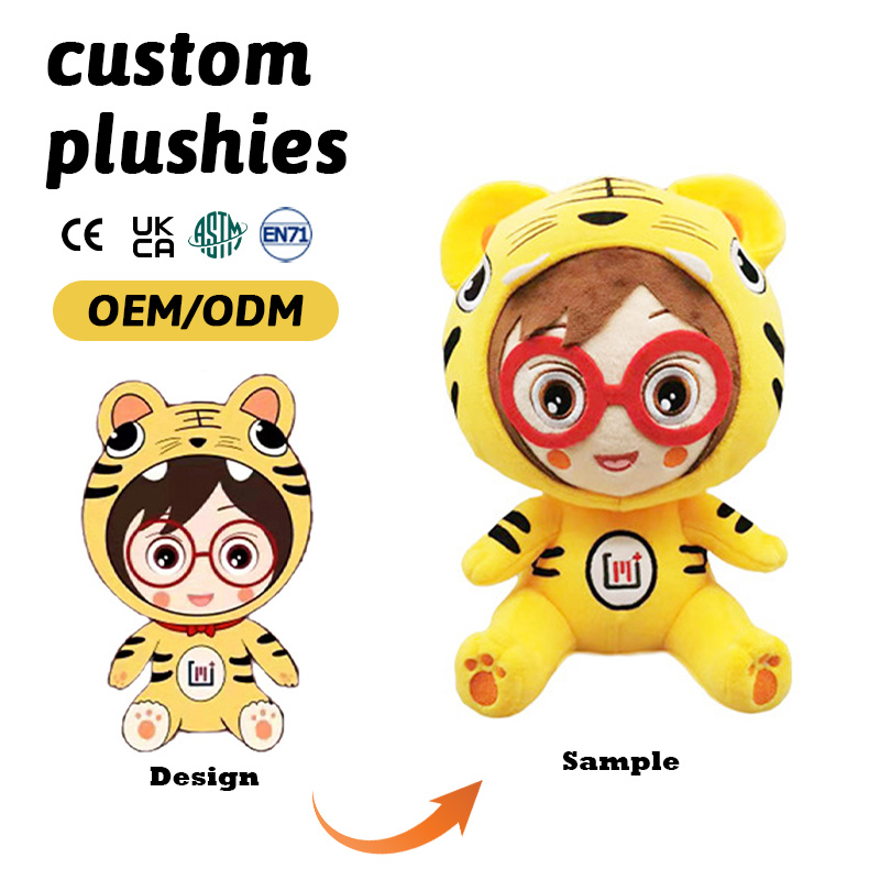 Personalized Custom Stuffed Doll Soft Short Plush Fabric Birthday Baby Shower Gift Non-toxic Custom Plush Toy