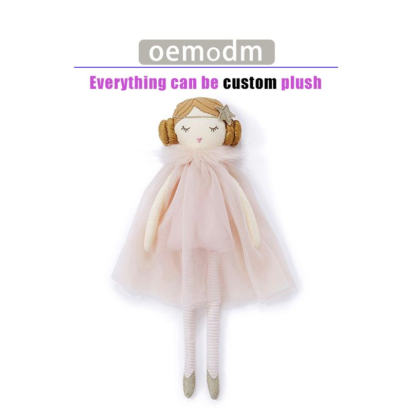 Customised Plush Toy Manufacturer Rag Doll Kawaii Custom Cute Plush Stuffed Princess Doll for Girl