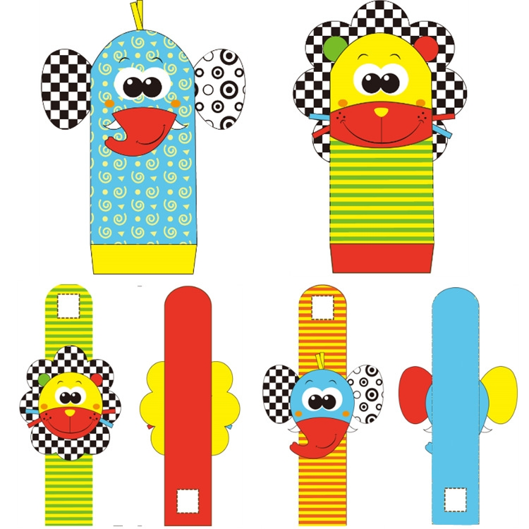 2025 Lion Design Baby Plush Kids Toy Wrist Rattle, Cartoon Toldder Socks Set, Infant Educational Toys