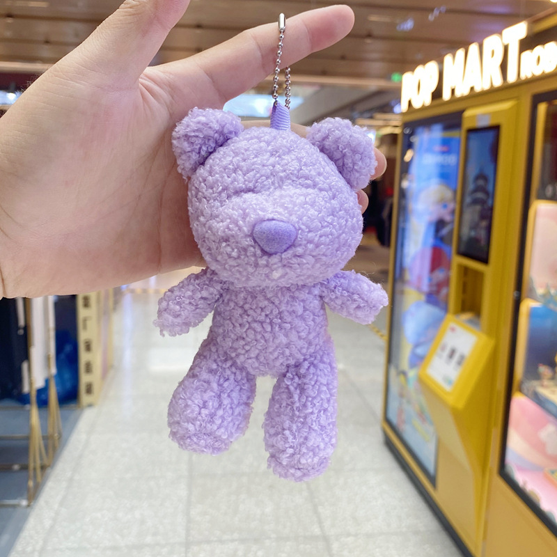 Plush Keychains Toys Wholesale Kawaii Teddy Bear Cute Soft Cartoon Anime Durable 3D Shape Women's Bag Pendant Accessories