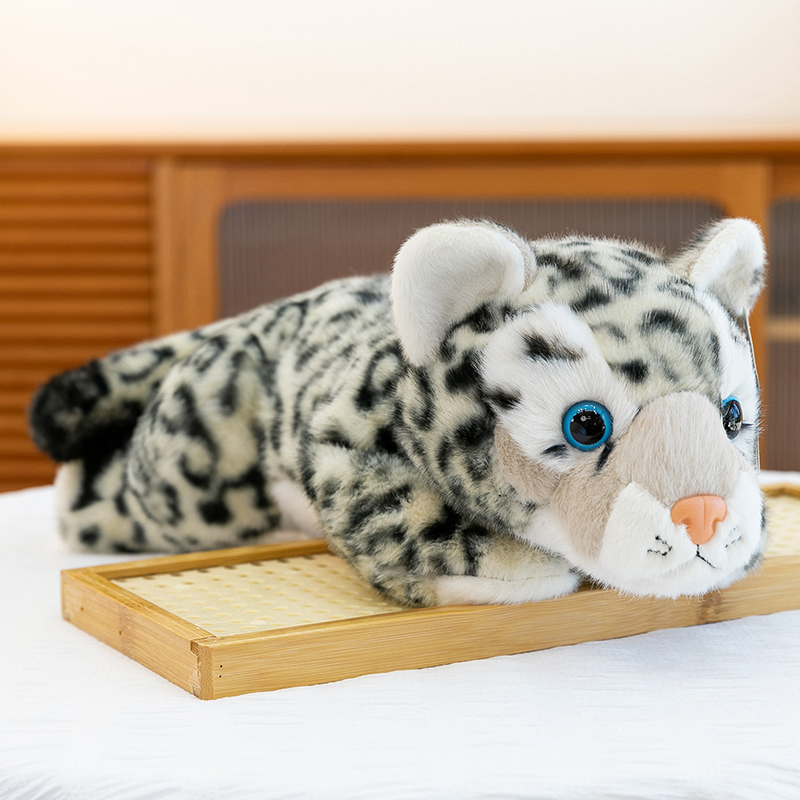New Plush Simulation Party Style Small Snow Leopard Zoo Animal Toy Bed Decoration Custom Logo ODM OEM Holiday Gift